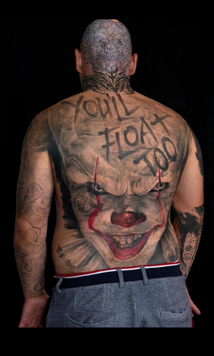 Farbrealismus-Rückenstück mit Clown